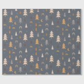 クリスマスパターンbohoスタイル ラッピングペーパー (フラット)