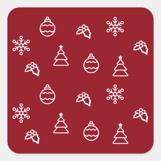 クリスマスパターンI スクエアシール (正面)