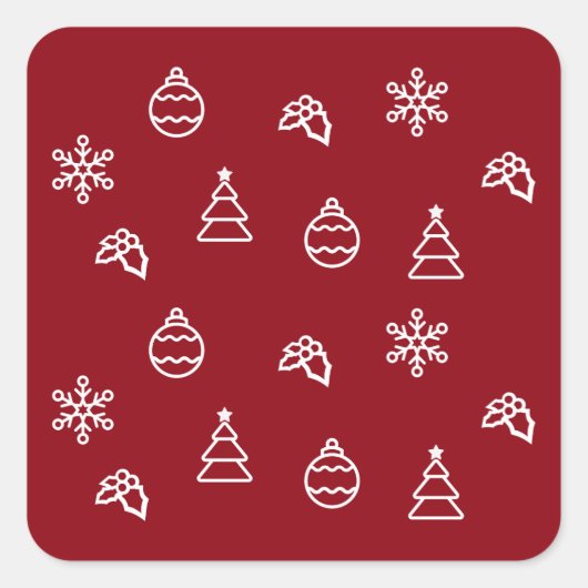 クリスマスパターンI スクエアシール (正面)