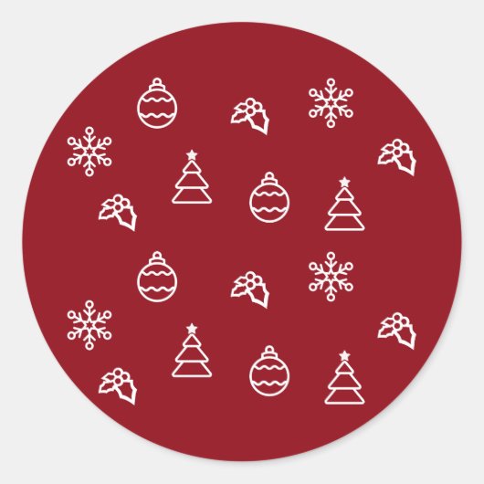 クリスマスパターンI ラウンドシール (正面)