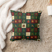 クリスマスパッチワークとホリデーズモチーフ クッション (ブランケット)