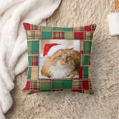クリスマスパッチワークキルトペットファミリーカスタムの写真 クッション (ブランケット)