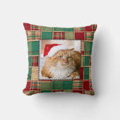 クリスマスパッチワークキルトペットファミリーカスタムの写真 クッション (正面)