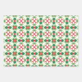 クリスマスパッチワークキルトラッピング紙シートセット ラッピングペーパーシート (正面3)