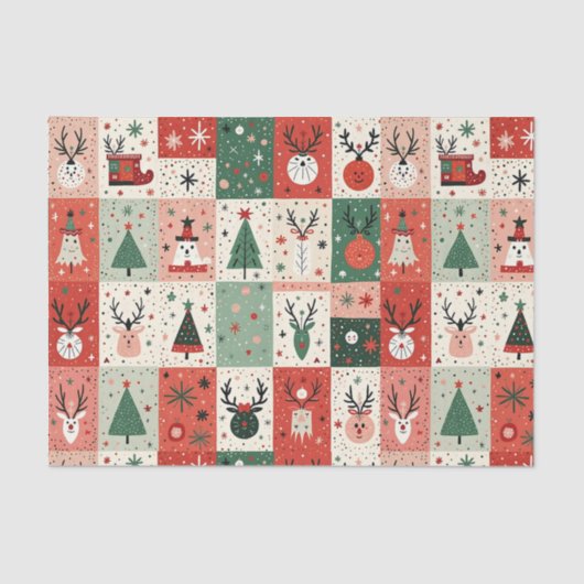 クリスマスパッチワークキルト 薄葉紙 (正面)