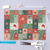 クリスマスパッチワークキルト 薄葉紙 (クラフト)