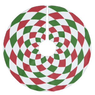 クリスマスパッチワークハーレクインパターン ブラッシュドポリエステルツリースカート