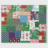 クリスマスパッチワーク混色 ラッピングペーパー (フラット)