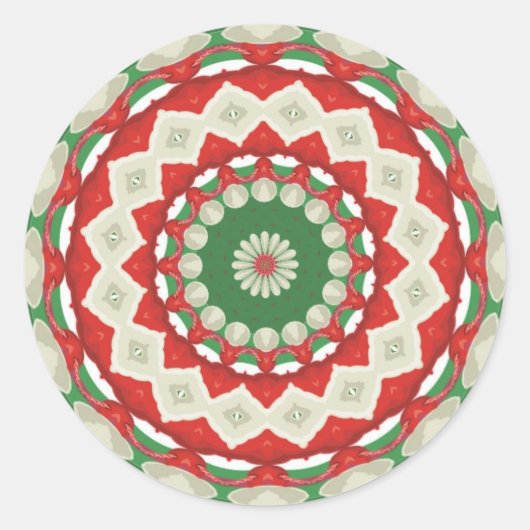 クリスマスパッチワーク ラウンドシール (正面)