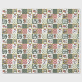 クリスマスパッチワーク ラッピングペーパー (フラット)