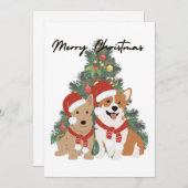 クリスマスパップス – コルギとテリア – ホリデーカード (正面/裏面)