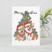 クリスマスパップス – コルギとテリア – ホリデーカード (スタンド正面)