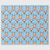 クリスマスパップズラッピング紙 ラッピングペーパー (フラット)