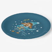 クリスマスパップブルー紙プレート ペーパープレート (アングル)