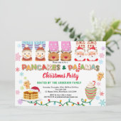 クリスマスパナックとパジャマパーティーピンク白 招待状 (スタンド正面)