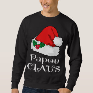 クリスマスパパウクラウスお揃いパジャマサンタ帽子X- スウェットシャツ