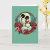 クリスマスパピロン カード (黄色い花)