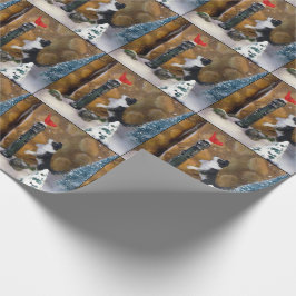 クリスマスパピーと（鳥）ショウジョウコウカンチョウ – ビレッジラッピング ラッピングペーパー