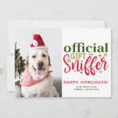 クリスマスパピー写真カスタマイズおもしろい犬写真 シーズンカード (正面)