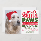 クリスマスパピー写真カスタムおもしろい犬写真 シーズンカード (正面)