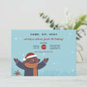 クリスマスパピー招待状 招待状 (スタンド正面)