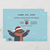 クリスマスパピー招待状 招待状 (正面/裏面)