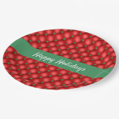 クリスマスパフィーのキルティングレッドとグリーン ペーパープレート (アングル)