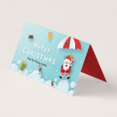 クリスマスパラシュタンサンタトリートグディーバッグラベル 名刺 (裏面)