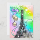 クリスマスパリカードエッフェルタワースノー2 招待状 (裏面)