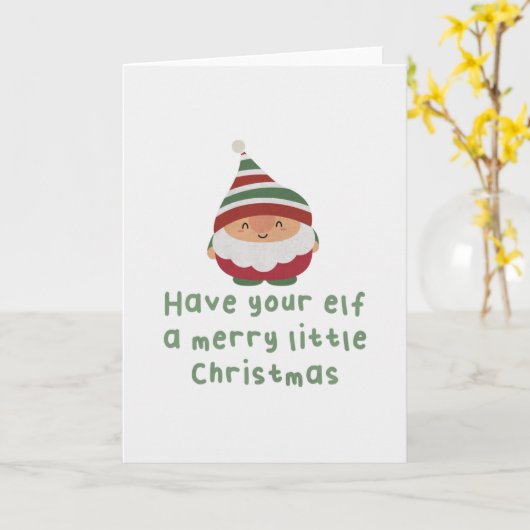 クリスマスパンク:エルフに楽しいクリスマスを カード (黄色い花)