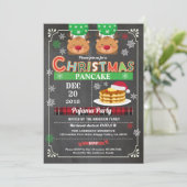 クリスマスパンケーキとパジャマパーティーの黒板の子どもたち 招待状 (スタンド正面)