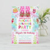 クリスマスパンケーキとパジャマ誕生日招待状 招待状 (スタンド正面)