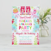 クリスマスパンケーキとパジャマ誕生日招待状 招待状 (スタンド正面)