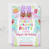 クリスマスパンケーキとパジャマ誕生日招待状 招待状 (正面)