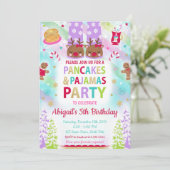 クリスマスパンケーキとパジャマ誕生日招待状 招待状 (スタンド正面)