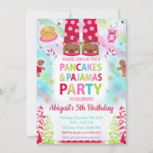 クリスマスパンケーキとパジャマ誕生日招待状 招待状 (正面)