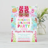 クリスマスパンケーキとパジャマ誕生日招待状 招待状 (スタンド正面)