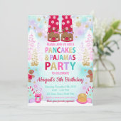 クリスマスパンケーキとパジャマ誕生日招待状 招待状 (スタンド正面)