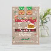 クリスマスパンケーキ&パジャマパーティー子供の誕生日 招待状 (スタンド正面)