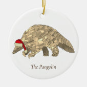クリスマスパンゴリン絶滅危惧種 セラミックオーナメント (正面)
