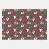 クリスマスパンダとクマ ラッピングペーパーシート (正面3)