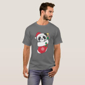 クリスマスパンダのかわいいパンダ Tシャツ (正面フル)