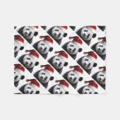 クリスマスパンダのクマ フリースブランケット (正面(横))