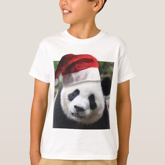 クリスマスパンダのクマ Tシャツ (正面)