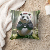 クリスマスパンダのハート クッション (ブランケット)