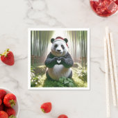 クリスマスパンダのハート スタンダードカクテルナプキン (インサイチュ)