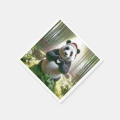 クリスマスパンダのハート スタンダードカクテルナプキン (角)