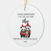 クリスマスパンダのベアーファミリー セラミックオーナメント (左)