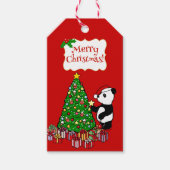 クリスマスパンダの漫画立ち ギフトタグ (正面)