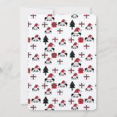 クリスマスパンダプレゼントホリデーツリー 招待状 (裏面)